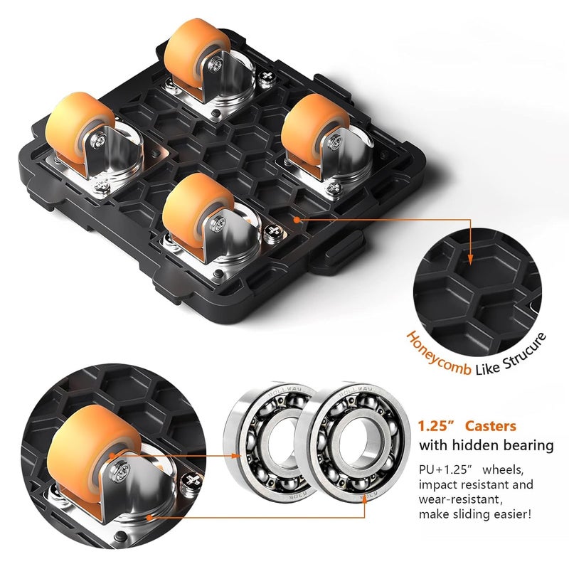 SEVENSPACE Furniture Mover with Wheels Furniture Lifter Set 360 Rotation Wheels Furniture Dolly 500KG Capacity for Moving Heavy Furniture Refrigerator Sofa Cabinet - Image 3
