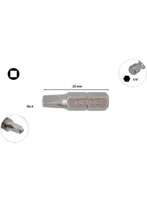 Square Nose Bits No 3 x 25 mm CB/843 (1 Piece)