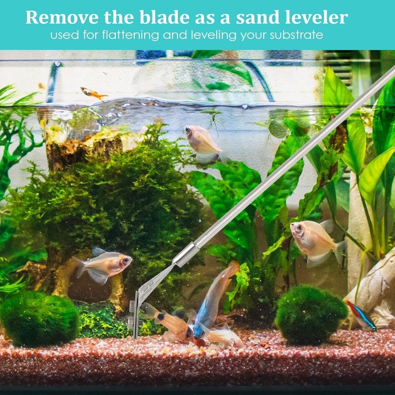 VAYINATO ® Stainless Steel 45cm Long Handle Algae Scrapper with Stainless Steel Blade for Aquarium Fish Tank by Petzlifeworld - Image 2