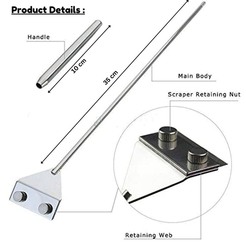 VAYINATO ® Stainless Steel 45cm Long Handle Algae Scrapper with Stainless Steel Blade for Aquarium Fish Tank by Petzlifeworld - Image 5