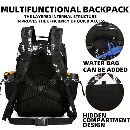 Lovelinks21 25L Tactical Backpack for Men and Women Military Backpack Army Assault Pack Molle Backpack Small Bug Out Bag Travel Rucksack Daypack (Black Lightning) - Image 5