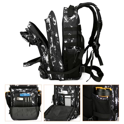 Lovelinks21 25L Tactical Backpack for Men and Women Military Backpack Army Assault Pack Molle Backpack Small Bug Out Bag Travel Rucksack Daypack (Black Lightning) - Image 4