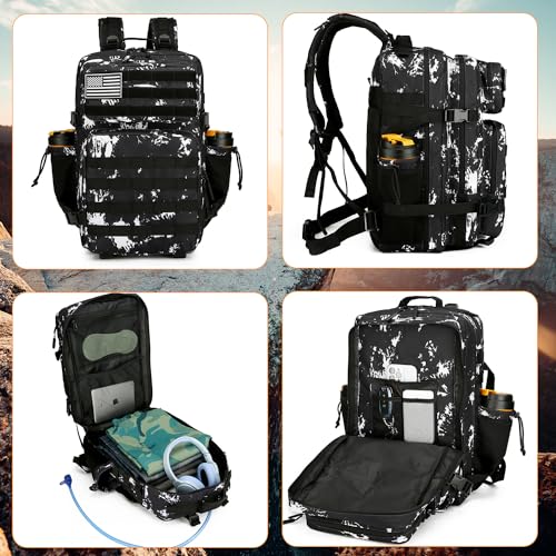 Lovelinks21 25L Tactical Backpack for Men and Women Military Backpack Army Assault Pack Molle Backpack Small Bug Out Bag Travel Rucksack Daypack (Black Lightning) - Image 3