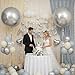 LovesTown 4PCS Large 36 Inch Silver Balloons Silver Latex Big Balloons for Birthday Baby Shower Graduation Engagement Anniversary Wedding Party Supplies - Image 4