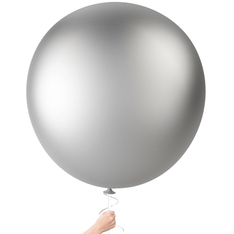 LovesTown 4PCS Large 36 Inch Silver Balloons Silver Latex Big Balloons for Birthday Baby Shower Graduation Engagement Anniversary Wedding Party Supplies - Image 3