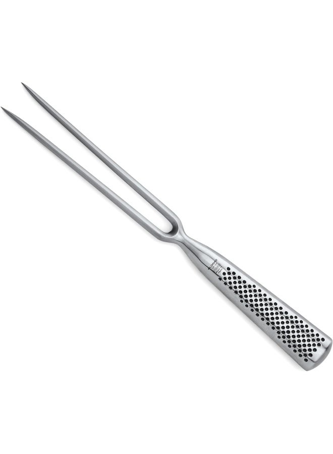 Global GF24 Carving Fork, Straight. Stainless Steel. Ergonomic Dimpled handles ensures safe grip. Perfectly Balanced. Handcrafted in Japan. - Image 1