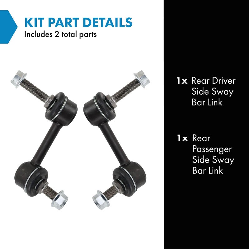 TRQ Rear Sway Bar Stabilizer Link Set Compatible with 2015-2019 Hyundai Sonata 2017-2020 Kia Cadenza 2016-2020 Optima - Image 2
