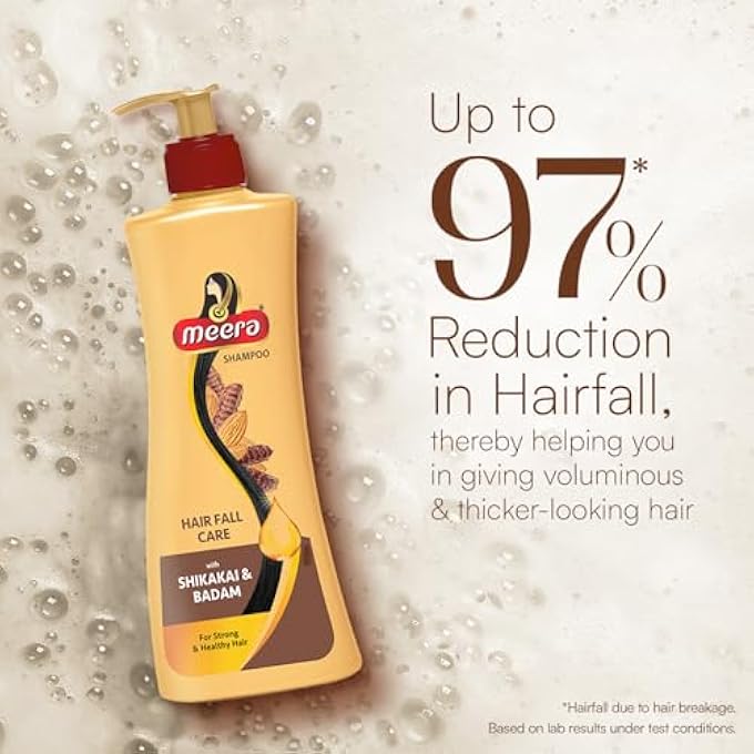 MEERA HAIR FALL CARE SHAMPOO WITH SHIKAKAI & BADAM FOR STRONG & HEALTHY HAIR, 340 ML - Image 2