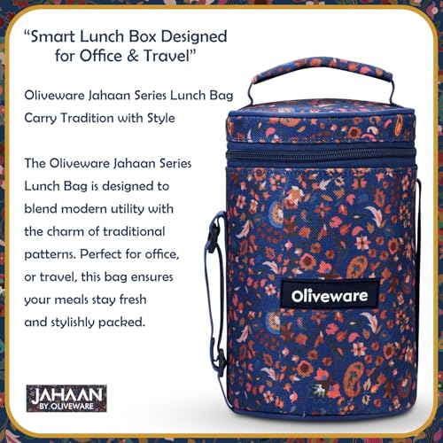 SOPL-OLIVEWARE oliveware Rusty Lunch Box | 2×420ml + 1×600ml Stainless Steel Containers | Leak-Proof, Insulated, BPA-Free, Microwave-Safe | with Premium Carry Bag | Ideal for Office, School & Travel (Blue) - Image 5