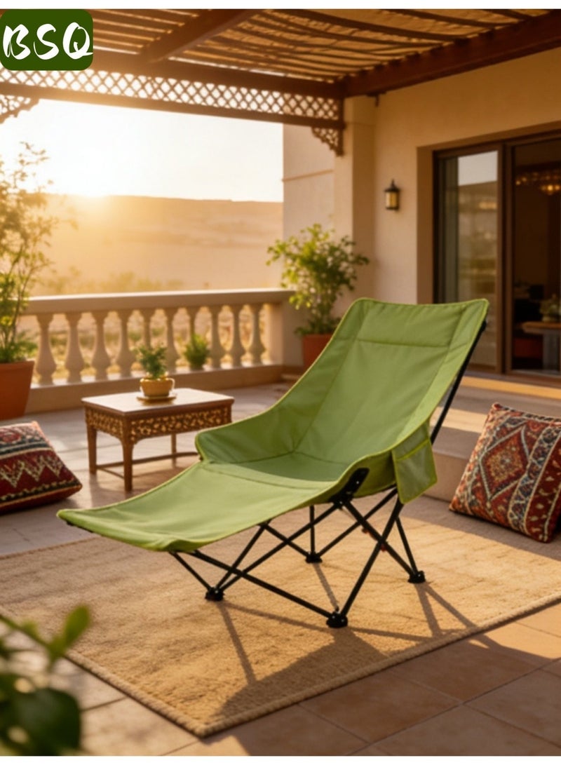 BSQ Outdoor portable camping chair | reclining chair | three-position adjustable angle | lightweight folding camping chair, 200 kg load capacity, high-back padded beach chair with armrests and portable carrying case, Ideal for Office Naps, Fishing, Patio, Camping, Movie Nights, and Sports Viewing. - Image 4