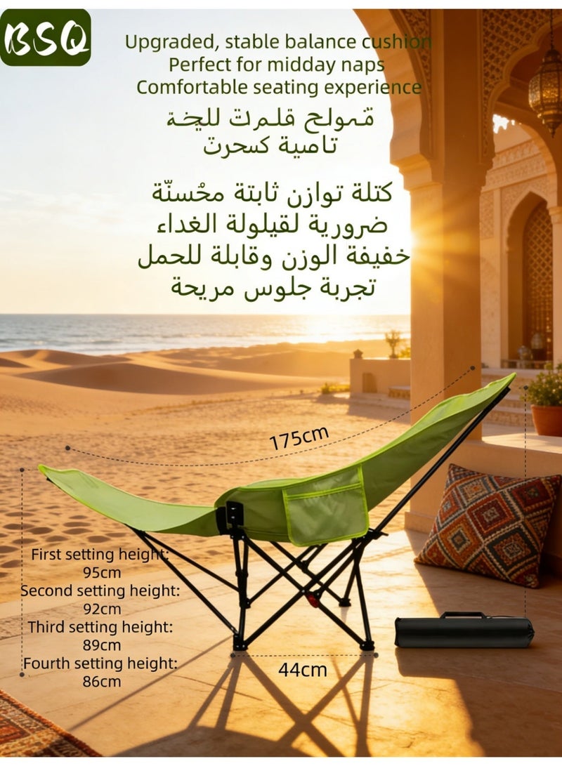BSQ Outdoor portable camping chair | reclining chair | three-position adjustable angle | lightweight folding camping chair, 200 kg load capacity, high-back padded beach chair with armrests and portable carrying case, Ideal for Office Naps, Fishing, Patio, Camping, Movie Nights, and Sports Viewing. - Image 2