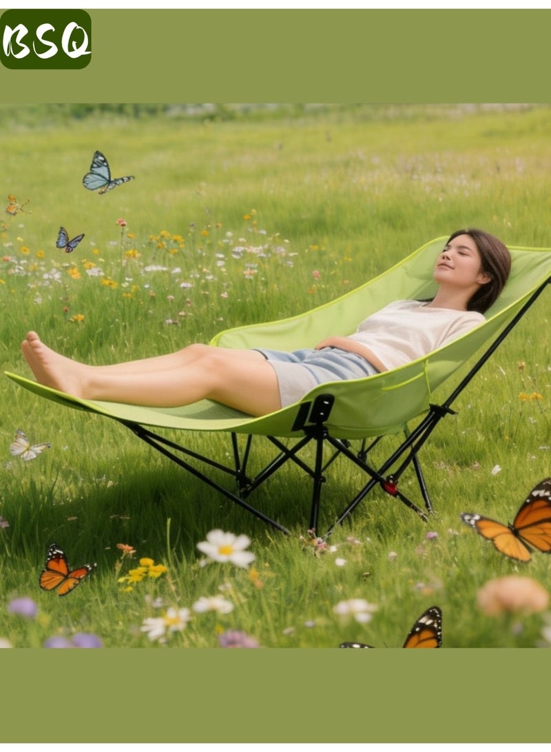 BSQ Outdoor portable camping chair | reclining chair | three-position adjustable angle | lightweight folding camping chair, 200 kg load capacity, high-back padded beach chair with armrests and portable carrying case, Ideal for Office Naps, Fishing, Patio, Camping, Movie Nights, and Sports Viewing. - Image 5