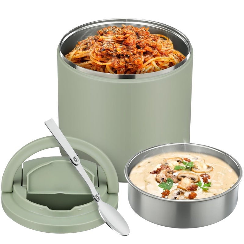 MoreFeel Thermo Food Jar for Hot Food,Green - Image 1