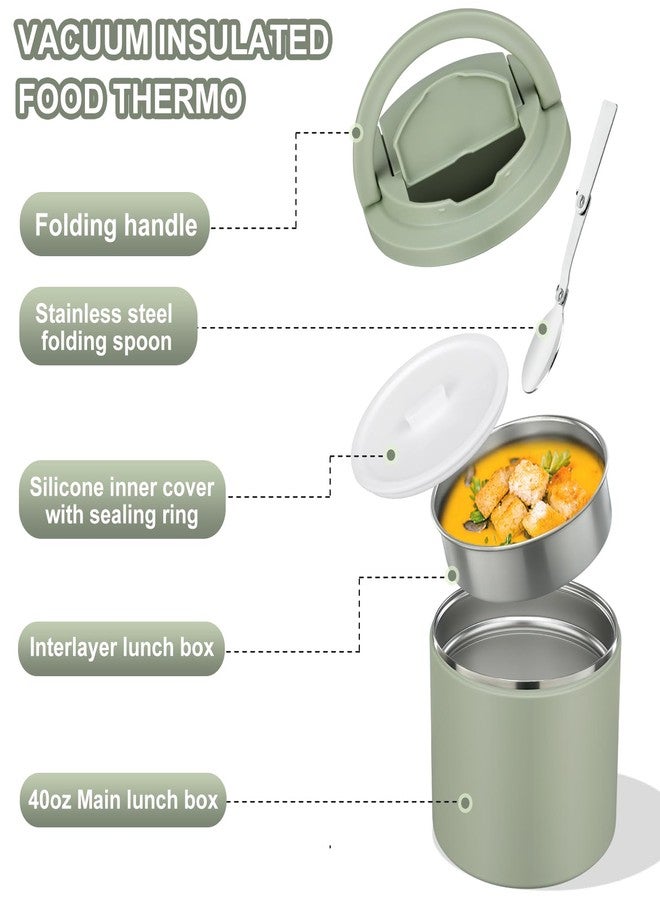 MoreFeel Thermo Food Jar for Hot Food,Green - Image 3