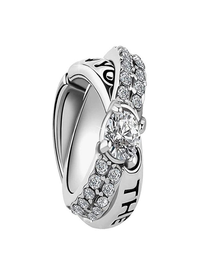 KunBead Ring I Love You to the Moon and Back Heart Zircon Bead Charms Compatible with Pandora Bracelet Necklace Birthday Jewelry Gifts for Women - Image 1