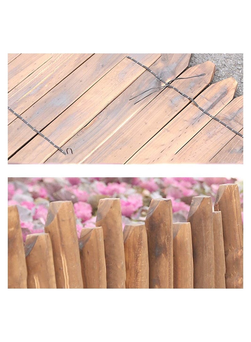 Generic FFD Wooden Garden Picket Fence Panels Lawn Edging Roll Border Interlocking Border Panels Easy Plug in Fence Palisade Corrosion Resistant - Image 3
