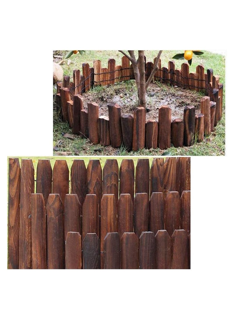 Generic FFD Wooden Garden Picket Fence Panels Lawn Edging Roll Border Interlocking Border Panels Easy Plug in Fence Palisade Corrosion Resistant - Image 2