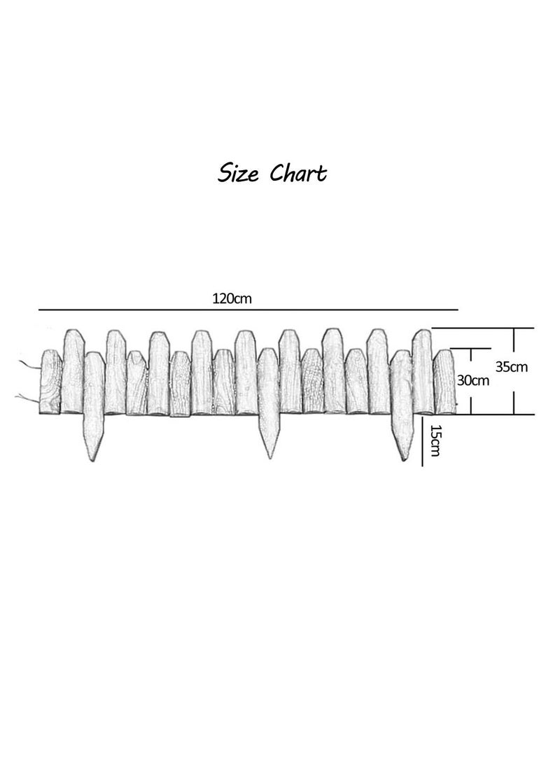 Generic FFD Wooden Garden Picket Fence Panels Lawn Edging Roll Border Interlocking Border Panels Easy Plug in Fence Palisade Corrosion Resistant - Image 4