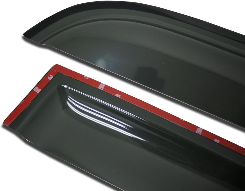 Tuningpros WV-176-2 Outside Mount Window Visor Deflector Rain Guard Dark Smoke 2-pc Set, Compatible with 2005-2007 Ford Focus Hatchback - Image 2