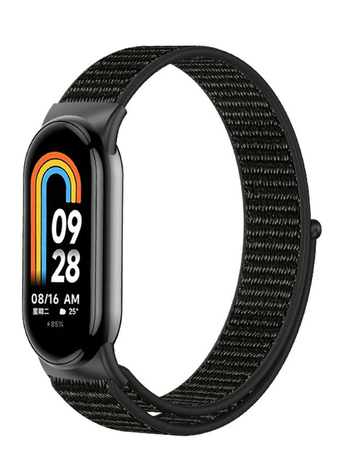 Youque Nylon Watchband Replacement Bracelet for Xiaomi Band 9 Band 10 Black Adjustable Wrist Strap for Daily Wear Sports Outdoor Use - Image 1