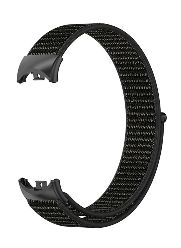 Youque Nylon Watchband Replacement Bracelet for Xiaomi Band 9 Band 10 Black Adjustable Wrist Strap for Daily Wear Sports Outdoor Use - Image 2