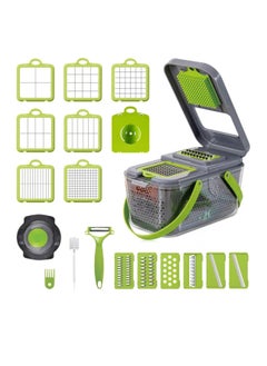 General 22 Pack Vegetable Chopper Slicer with Container Kitchen Slicer Dicer for Onion Etc with Egg Separator Hand Guard Shredder for Onion Potato Fruit - 13 Blades  - Image 1