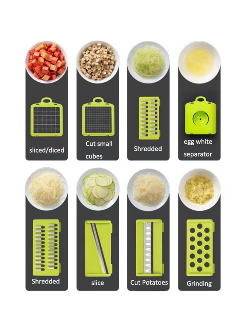 general 22 Pack Vegetable Chopper Slicer with Container Kitchen Slicer Dicer for Onion Etc with Egg Separator Hand Guard Shredder for Onion Potato Fruit - 13 Blades - Image 3