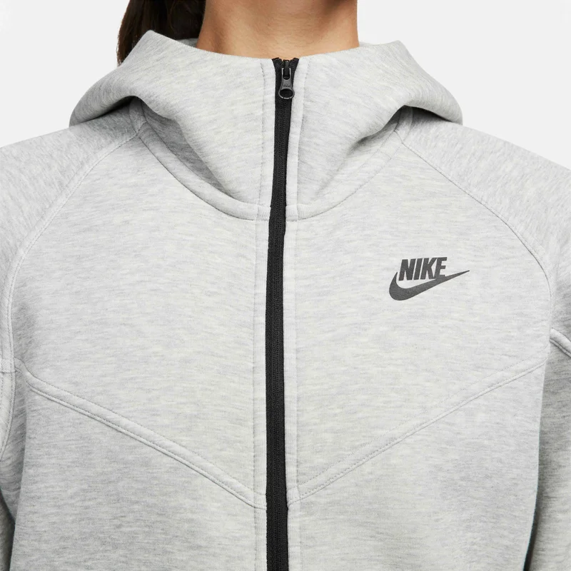 Nike Grey Women's Sportswear Tech Fleece Windrunner Full-Zip Hoodie for Women | Best Price UAE