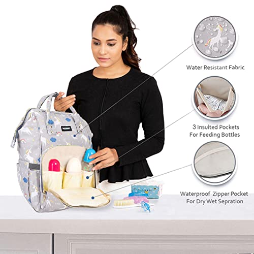 PACKNBUY Diaper Bag for Mothers for Travel, Baby Diaper Bags for Mom, Maternity Bag with Insulated Bottle Pockets, Water Resistant and Multiple Pockets to Store Newborn Baby Products (Grey) - Image 2