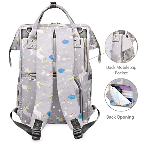PACKNBUY Diaper Bag for Mothers for Travel, Baby Diaper Bags for Mom, Maternity Bag with Insulated Bottle Pockets, Water Resistant and Multiple Pockets to Store Newborn Baby Products (Grey) - Image 4