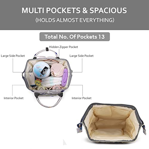 PACKNBUY Diaper Bag for Mothers for Travel, Baby Diaper Bags for Mom, Maternity Bag with Insulated Bottle Pockets, Water Resistant and Multiple Pockets to Store Newborn Baby Products (Grey) - Image 3