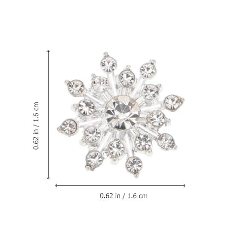 Amosfun 20pcs Silver Crystal Snowflake Pearl Rhinestone Applique Embellishments for Buttons Brooches Crafts Flower Hair Accessories - Image 3