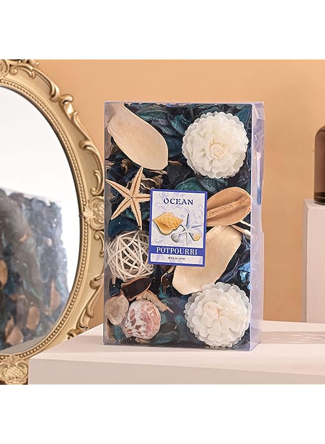 erorex Scented Sachets Bags Potpourri Bags Ocean Breeze Scented Potpourri Dried Flower Bowl Vase Filler Home Fragrance Sachet Petal Seashell Beach Coastal Bathroom Decor Long Lasting Aroma Bag - Image 1