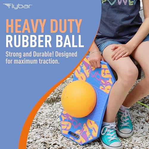 Flybar Pogo Trick Ball for Kids, Trick Bounce Board for Boys and Girls Ages 6+, Up to 160 lbs, Includes Pump, Easy to Carry Handle, Durable Plastic Deck Indoor, Outdoor Toy Pogo Jumper (Blue Dawn 2) - Image 3
