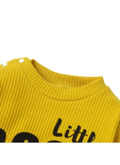 Hopscotch Hopscotch Boys Text Print Full-Sleeve Bodysuit In Yellow Color for Ages 6-9 Months  - Image 3