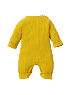 Hopscotch Hopscotch Boys Text Print Full-Sleeve Bodysuit In Yellow Color for Ages 6-9 Months  - Image 2