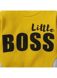 Hopscotch Hopscotch Boys Text Print Full-Sleeve Bodysuit In Yellow Color for Ages 6-9 Months  - Image 4