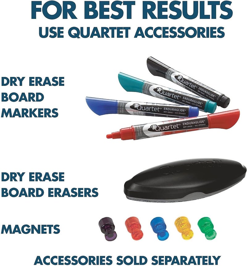 Quartet Magnetic Dry Erase White Board 8 x 4 Whiteboard Porcelain Surface Will Not Stain or Ghost Silver Aluminum Frame PPA408 - Image 5