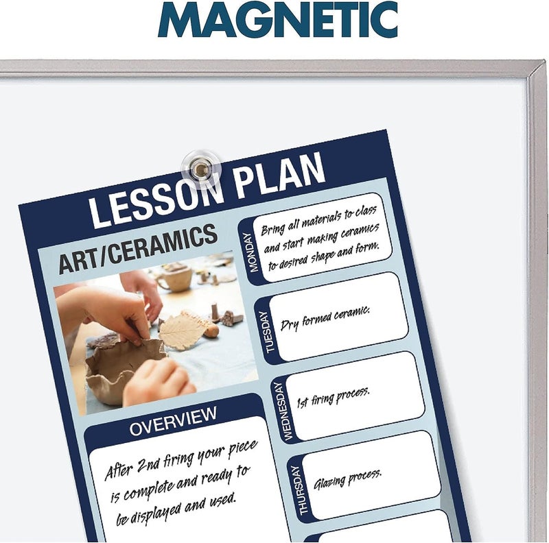 Quartet Magnetic Dry Erase White Board 8 x 4 Whiteboard Porcelain Surface Will Not Stain or Ghost Silver Aluminum Frame PPA408 - Image 4