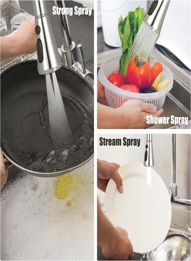 SCILLA 360 Degree Swivel Sprayer Water Saving Faucet Stainless Steel Tap Head for Kitchen,Bathrom With 3 Switching Mode(Silver) - Image 4