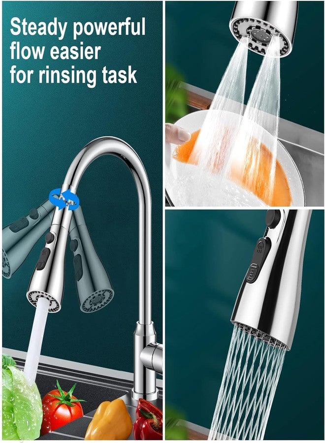 SCILLA 360 Degree Swivel Sprayer Water Saving Faucet Stainless Steel Tap Head for Kitchen,Bathrom With 3 Switching Mode(Silver) - Image 2