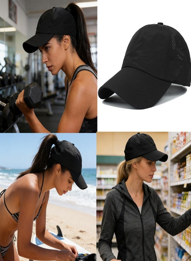 IZUS Womens Quick-Drying Criss-Cross Baseball-Cap Lightweight-Golf-Sport-Hat Ponytail-Sun-Hat Summer Medium - Image 4