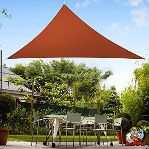 HIPPO Triangle Shade Sail Affordable & Premium 150 GSM Sun Shade UV Block for Outdoor Car Parking Garden (Brown, 10FTX10FTX10FT) - Image 1