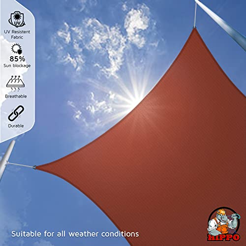 HIPPO Triangle Shade Sail Affordable & Premium 150 GSM Sun Shade UV Block for Outdoor Car Parking Garden (Brown, 10FTX10FTX10FT) - Image 2