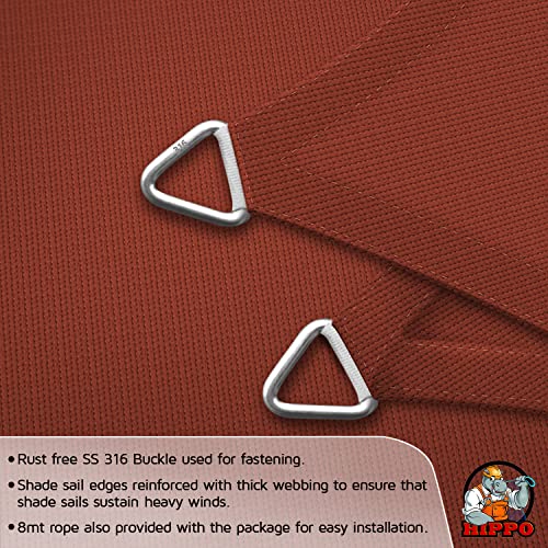 HIPPO Triangle Shade Sail Affordable & Premium 150 GSM Sun Shade UV Block for Outdoor Car Parking Garden (Brown, 10FTX10FTX10FT) - Image 3