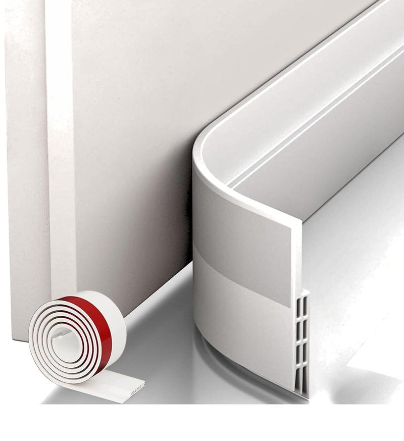 OVIOL Door Bottom Sealing Strip Self-Adhesive Under Door Gap Filler Rubber Ac Door Blocker Door Dust Stopper for Home Door Gap Sealing Strip Cockroach Insect Bugs Draft Stopper Waterproof (1, White) - Image 1