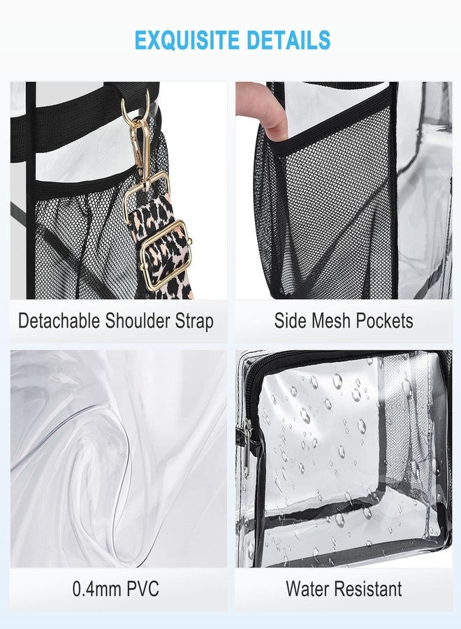 Bagenius Clear Tote Bag Stadium Approved, 12x6x12 Game Day Clear Satchel Bag with Shoulder Strap for Concert Work and Sports, Leopard-strap, Large - Image 5