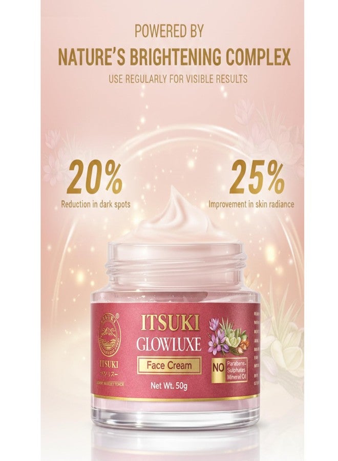 Itsuki GlowLuxe Face Cream Brightening & Moisturizing Cream for Glowing Skin Lightens & Nourishes Paraben Free For All Skin Types (50g) - Image 2
