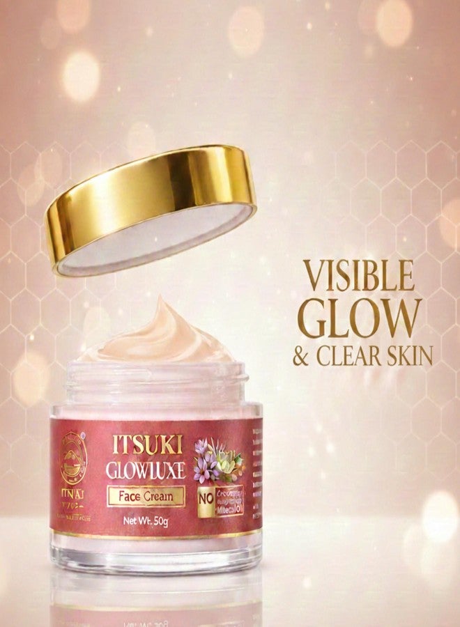 Itsuki GlowLuxe Face Cream Brightening & Moisturizing Cream for Glowing Skin Lightens & Nourishes Paraben Free For All Skin Types (50g) - Image 3