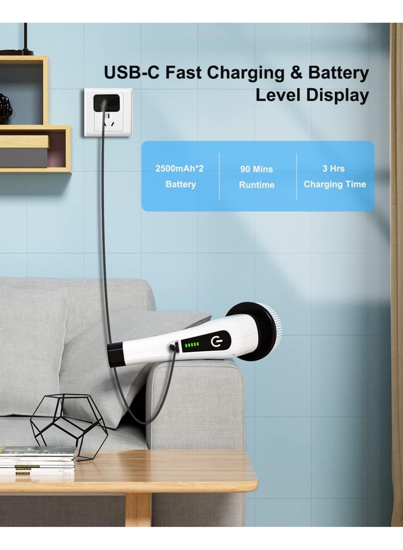 Snaggle Electric Cleaning Brush with Replaceable Heads, Cordless Electric Spin Scrubber with Adjustable Handle & Rechargeable Battery, Electric Brush Cleaner for Kitchen, Bathroom, Living Room & Bedroom - Image 3